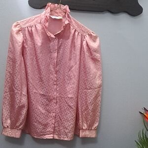 Provincetown Vintage Pink Polka Dot Blouse